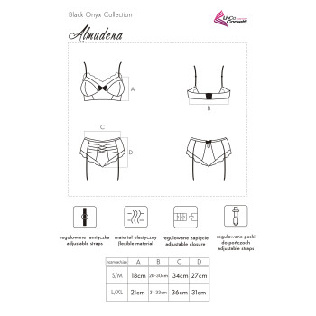 LC-ALMUDENA- Completo due pezzi top e slip con reggicalze -nero