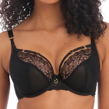 FL-AA400102BLK- Reggiseno soft in pizzo con elastici Temptress - nero