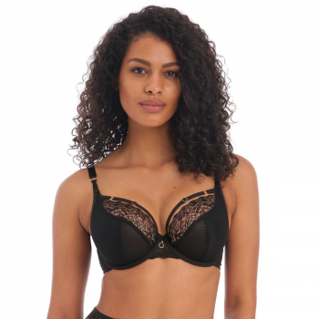 FL-AA400102BLK- Reggiseno soft in pizzo con elastici Temptress - nero