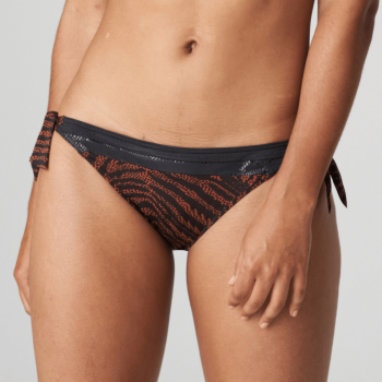 PD-4008953ZWA- Slip bikini combinabile Issambres con laccetto-  Nero Animalier