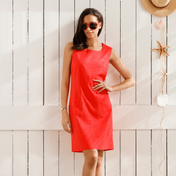 PA-16221-218-1-Abito in lino smanicato-rosso