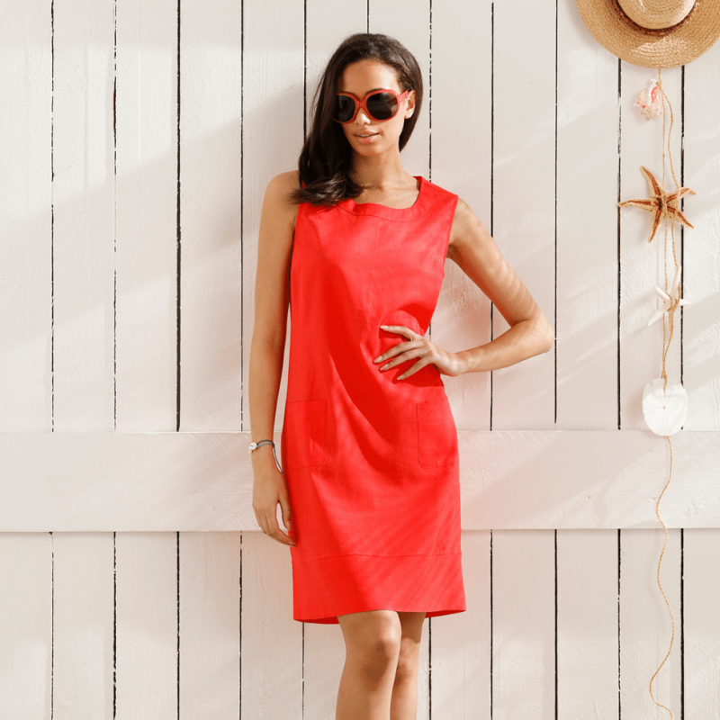 Abito in lino rosso Pastunette Beach