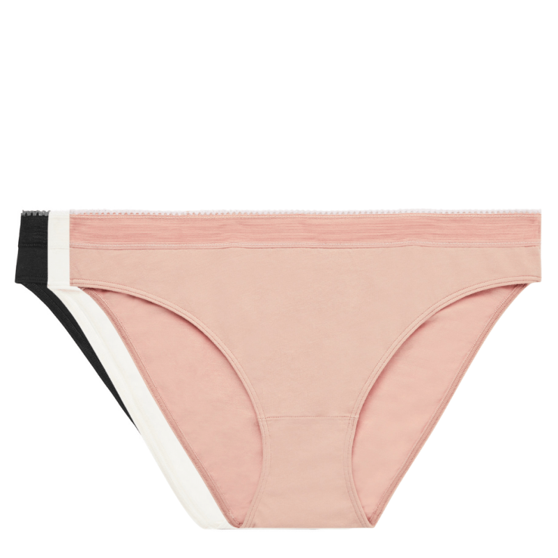 VA-99841-MP4- Tripack slip in cotone Les Mini Prix - rosa avorio nero