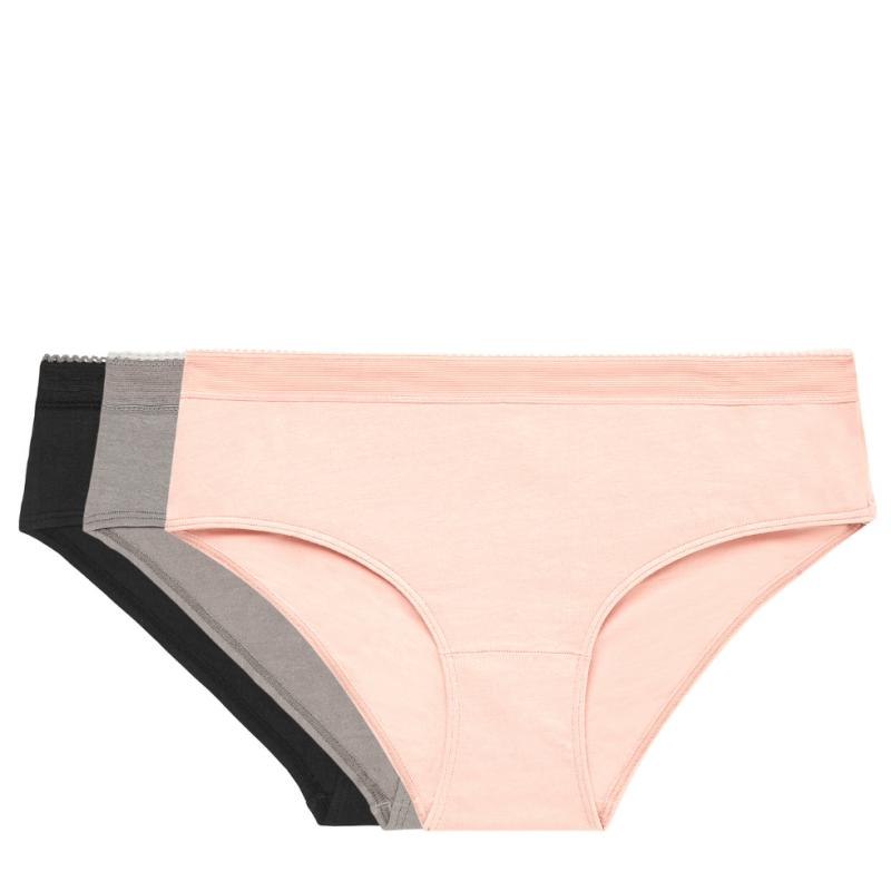 VA-98841-M80- Tripack boxer in cotone Les Mini Prix - rosa tortora nero
