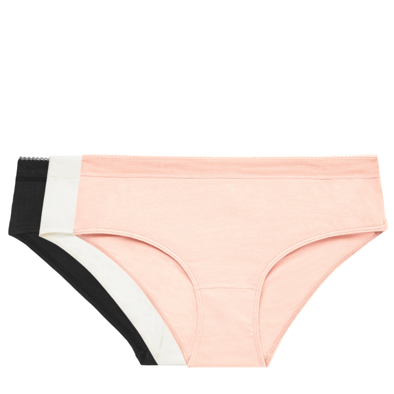 VA-98841-MP4- Tripack boxer in cotone Les Mini Prix - rosa avorio nero