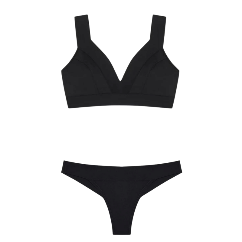 PDS-SG614756- Bikini combinato triangolo Naomy brasiliana Sacha taglio laser - nero