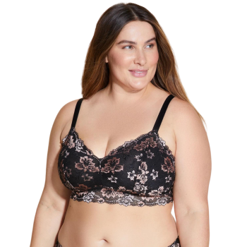 CB-SAVON1382P-BLKMAN - Savona Extended Bralette Curvy Longline - black mandorla