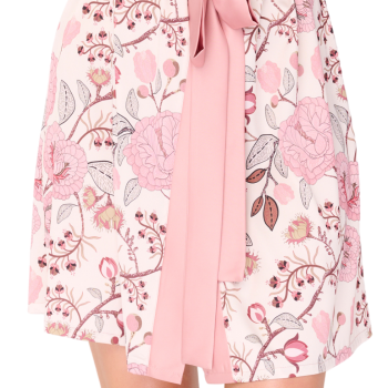 EN-M11/8 - Vestaglia Kimono corta in raso Pink Garden - rosa