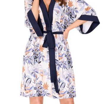 EN-M19/2 - Vestaglia Kimono corta Euphoria in viscosa - blu