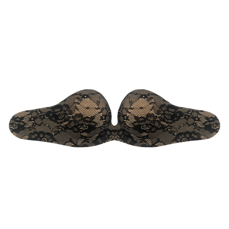 BB-B5000-952-956 - GALA BRA - Reggiseno adesivo scollatura profonda push up con pizzo - nero e nudo