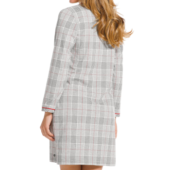 PA-15222-336-6- Camicia da notte aperta con fantasia tartan - grigio rosso