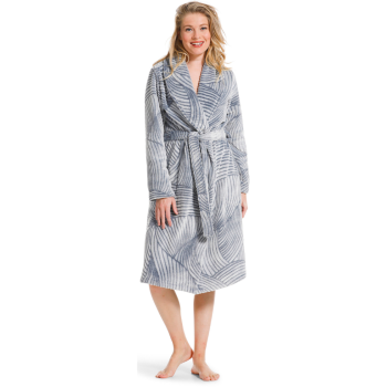 PA-70222-124-0- Vestaglia donna in pile - blu fantasia