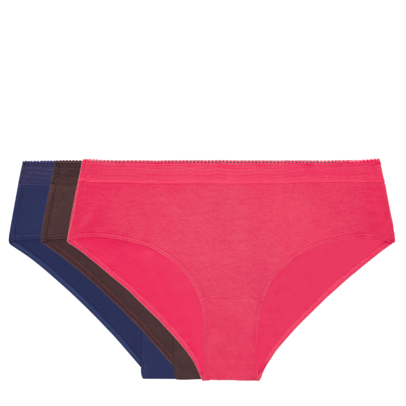 VA-98841-MR4- Tripack boxer in cotone Les Mini Prix - marrone lampone blu