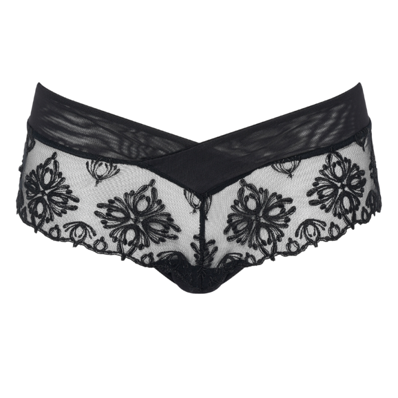 CL-C26040-011- Shorts culotte Champs-Elysées in pizzo - Nero