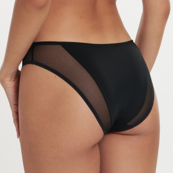 LIS-22283-02- Slip Leonie in pizzo e tulle - nero