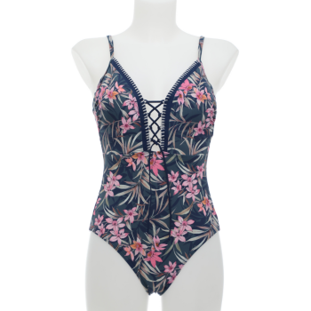 OL-32022- Costume intero a triangolo senza ferretto - fantasia tropicale