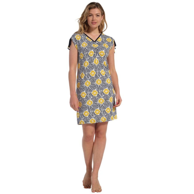 Abito floreale blu giallo Pastunette