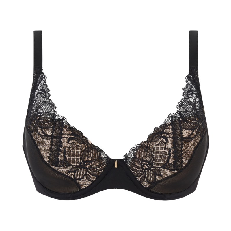 CL-C17Q20-011- Reggiseno coque Orangerie Dream con ferretto - nero