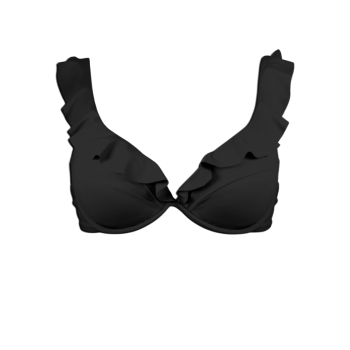 BE-A167.0101 - Costume a triangolo con volant - nero