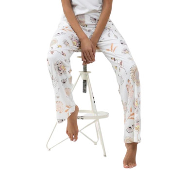 MEY-17367-231 - Pantalone lungo pigiama serie My Love Story - Pearl - bianco fiori