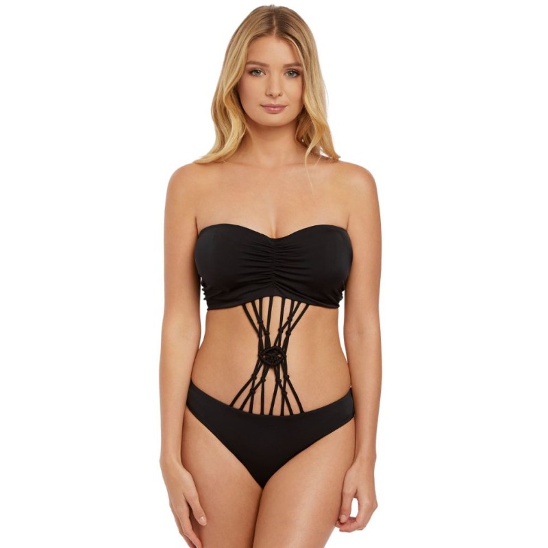 Monokini Macrame Nero Freya