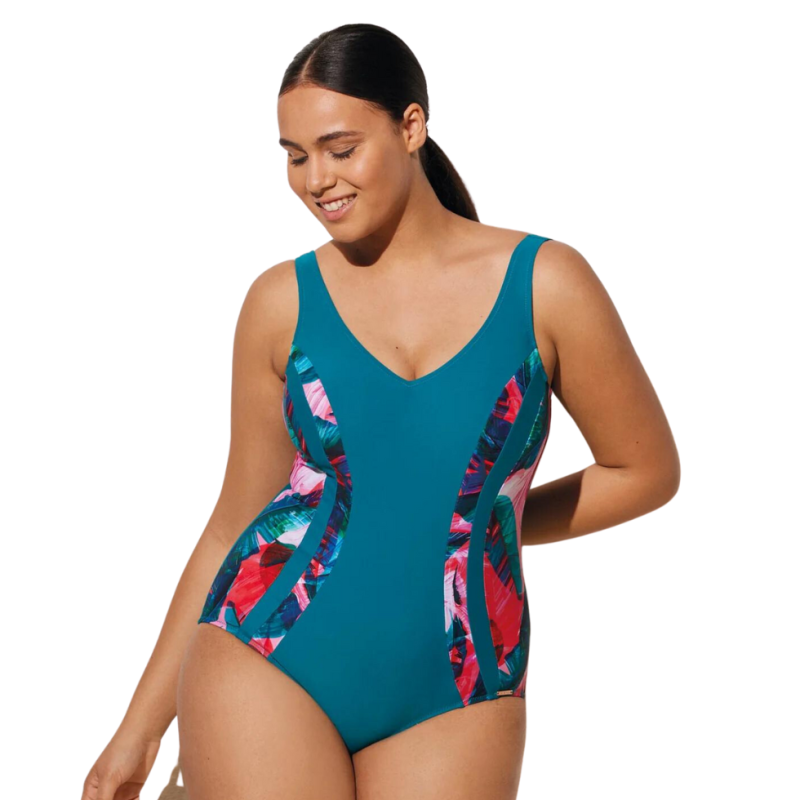 YM-82218- Costume intero modellante senza ferretto - petrolio