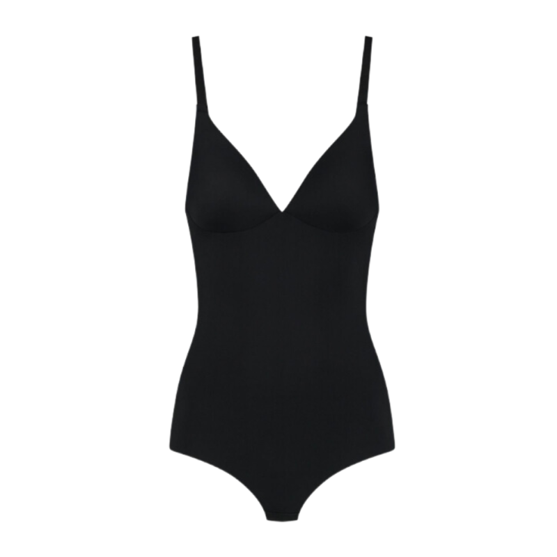 BB-1364-65-66-67-68 BLK- Body con coppa preformata Sculpting Bodysuit Wire free - nero