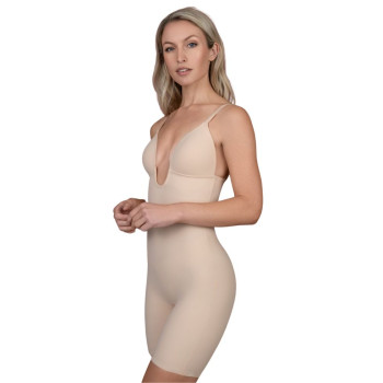 BB-1382-83-84-85NUD- Body con braghetta coppa preformata scollo profondo Sculpting Bodysuit Deep V - nudo