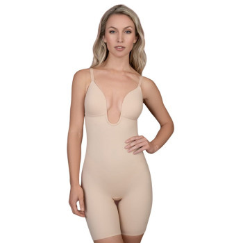 BB-1382-83-84-85NUD- Body con braghetta coppa preformata scollo profondo Sculpting Bodysuit Deep V - nudo