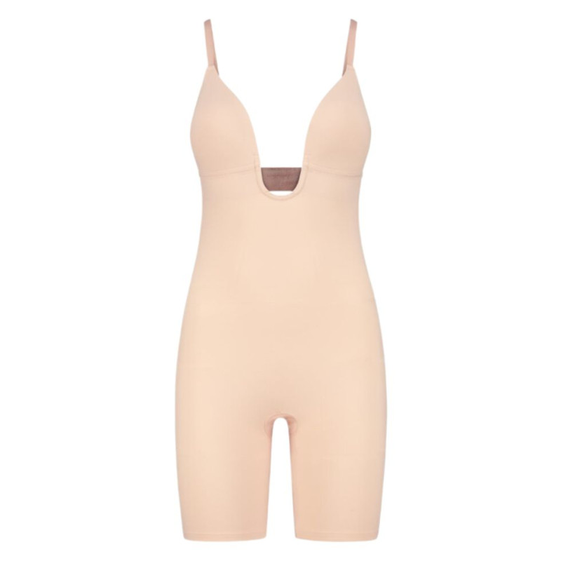 BB-1382-83-84-85NUD- Body con braghetta coppa preformata scollo profondo Sculpting Bodysuit Deep V - nudo
