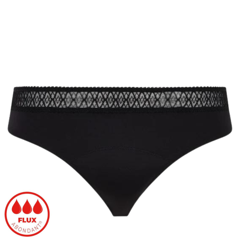 VA-02913-30- Slip da ciclo A Fleur de Peau flusso abbondante - nero