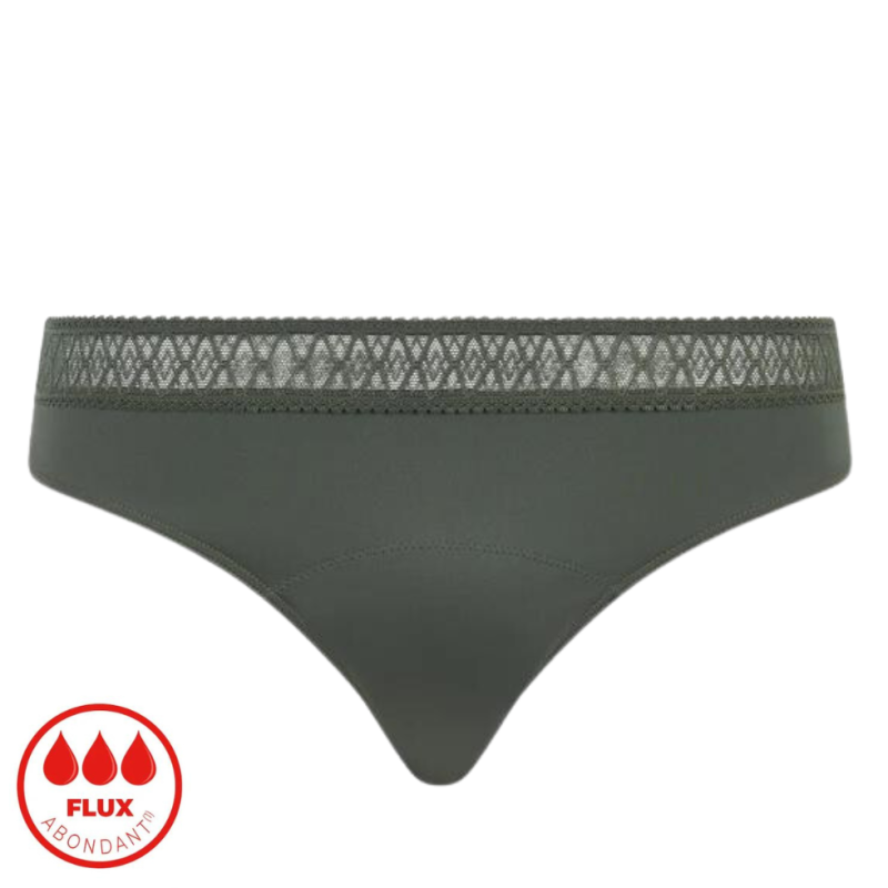 VA-02913-58- Slip da ciclo A Fleur de Peau flusso abbondante - verde