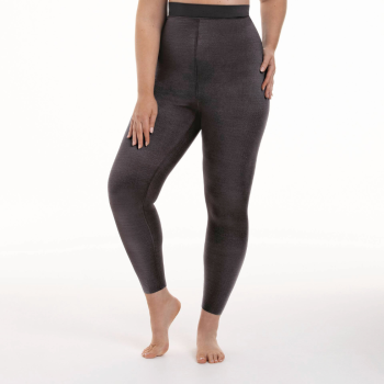 ANI1699.408 - Sport tights massage taglie forti - leggings magici linfodrenanti a compressione graduata con banda - Antracite