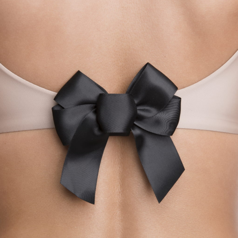 JU-BA-19-3-BLK - Fiocchetto nascondi-chiusura 3 ganci - Black