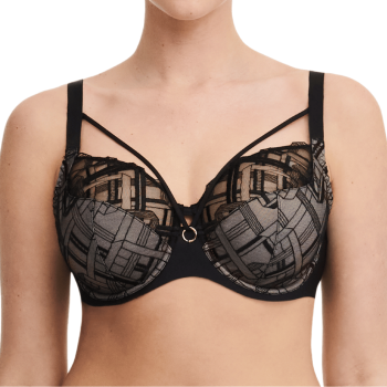 CL-C21S10-011- Reggiseno coprente Graphic con ferretto - nero