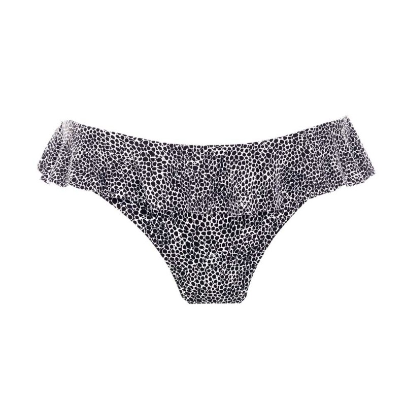 Slip con volant bianco e nero