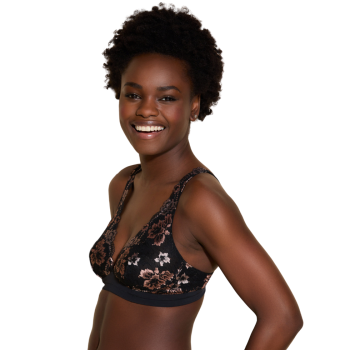 CB-SAVON1302BLK-MAN- Savona Bralette a triangolo in pizzo - Black Mandorla
