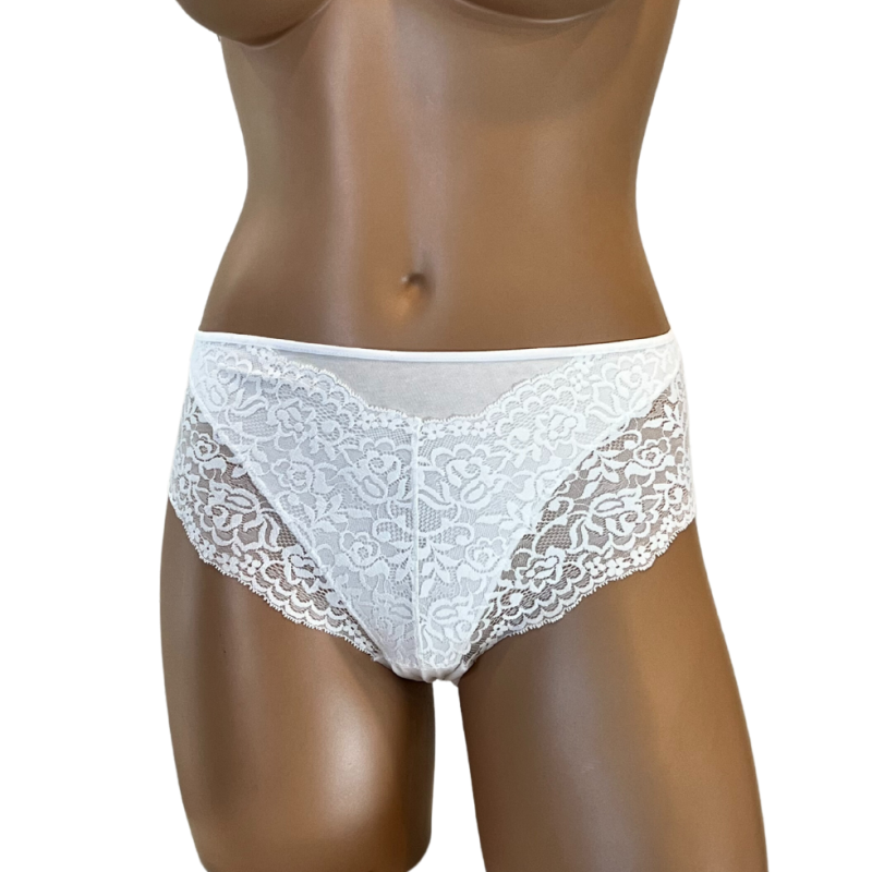 JS-1032078.001- Maika Lace Cotton Band slip in cotone vita media - bianco