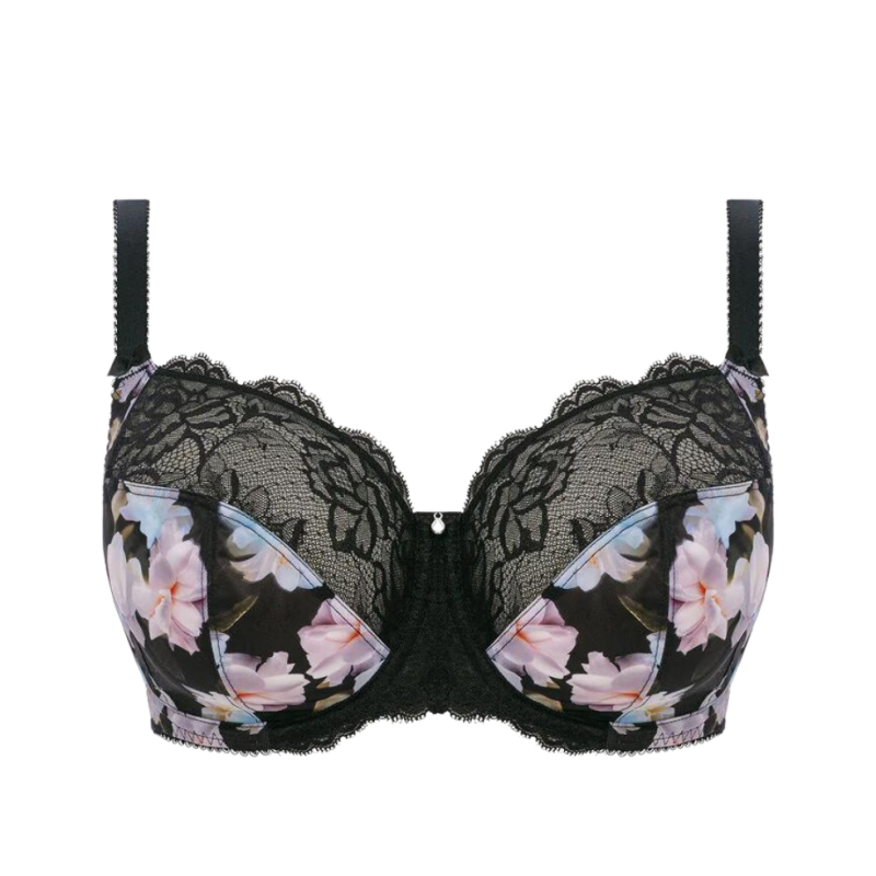 FL-FL102001MIS - Reggiseno soft Rhiannon in pizzo - Nero floreale