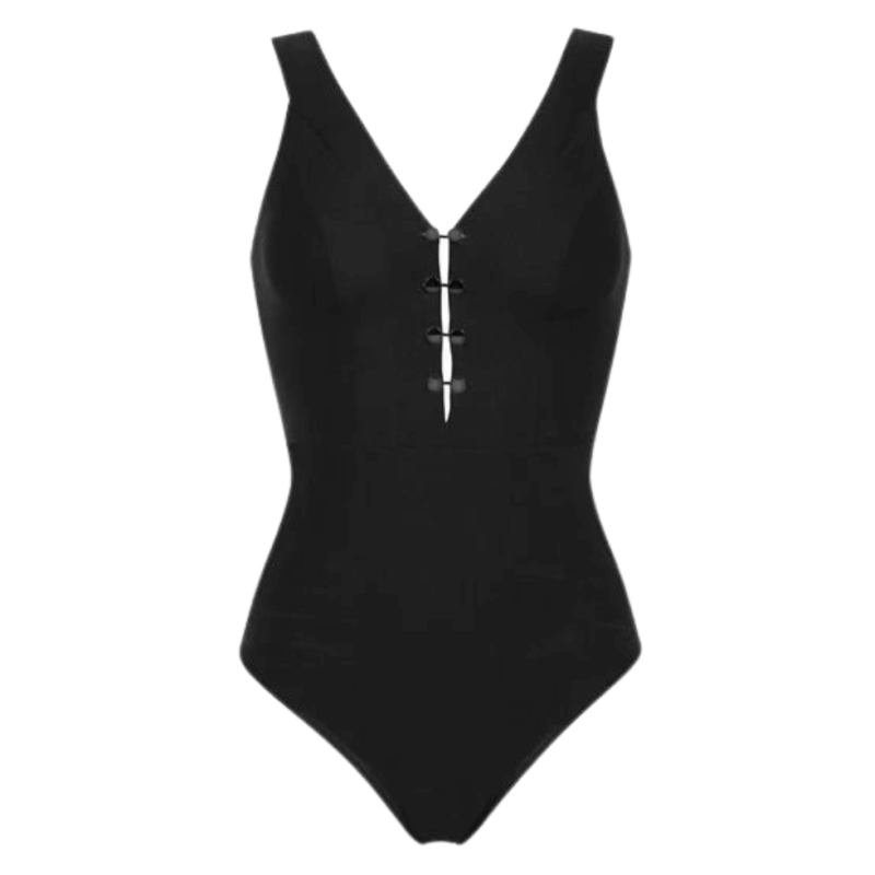 PDS-M1614384BLK- Costume Intero Bonnie con bottoncini taglio laser - nero