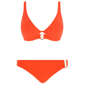 CL-C15T10-0TA-Bikini due pezzi a triangolo Glow con monoferretto - arancio brillante