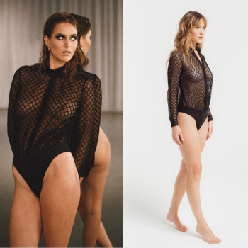 LB-48591NRO- Body Chemisier Paco manica lunga - nero