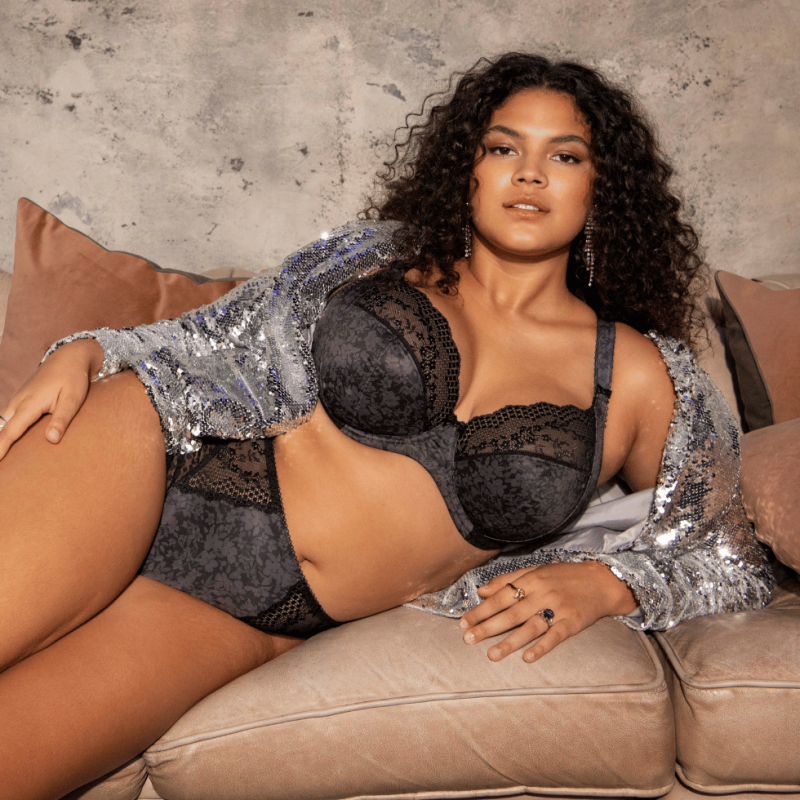 Reggiseno Plunge Elomi Lucie Nero - Vestibilità Curvy