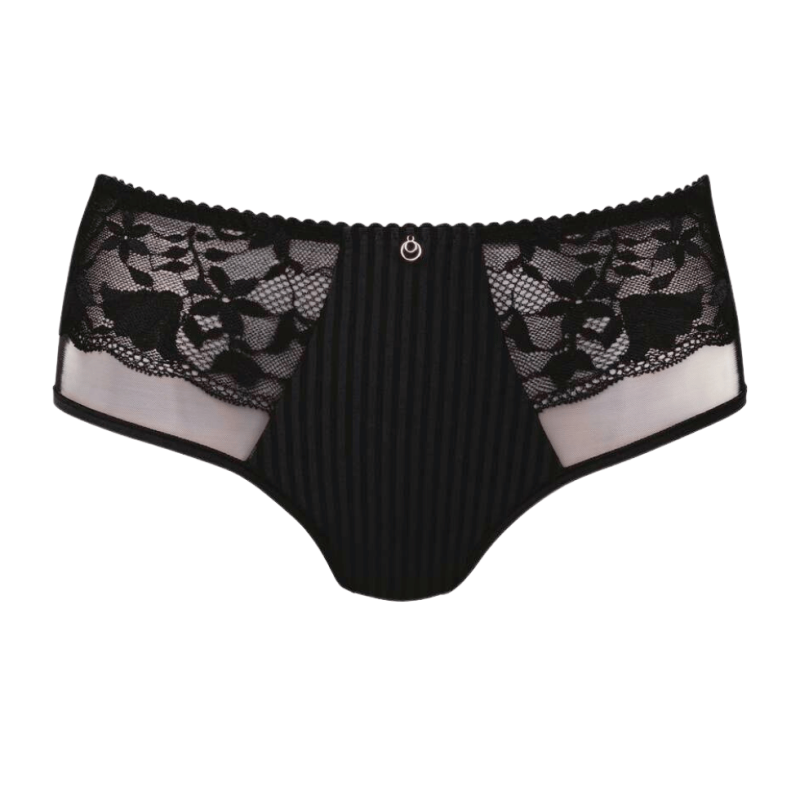 ANI1366.001- Slip vita alta Sita tulle con pizzo - nero