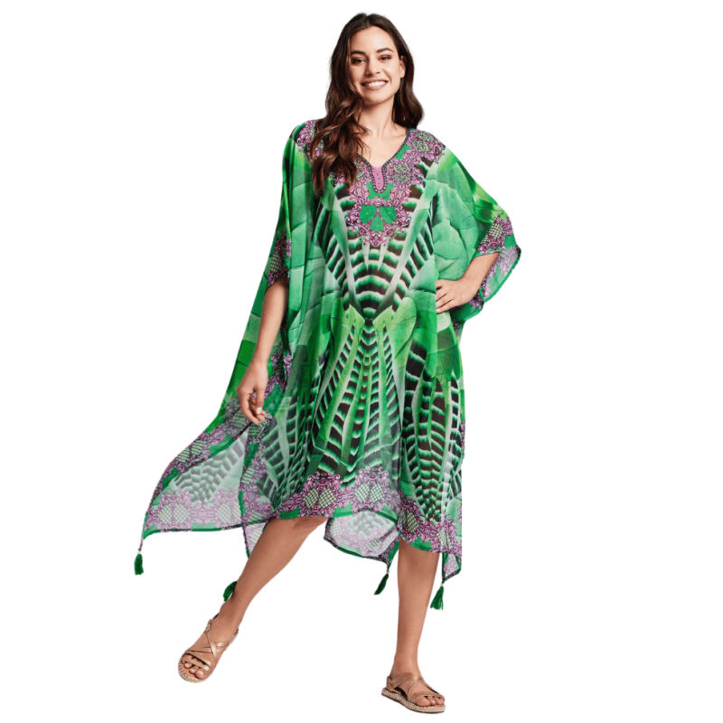 DB-24-119-Poncho Tango stampa animalier - multicolor verde