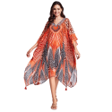 Poncho Tango arancio animalier by David