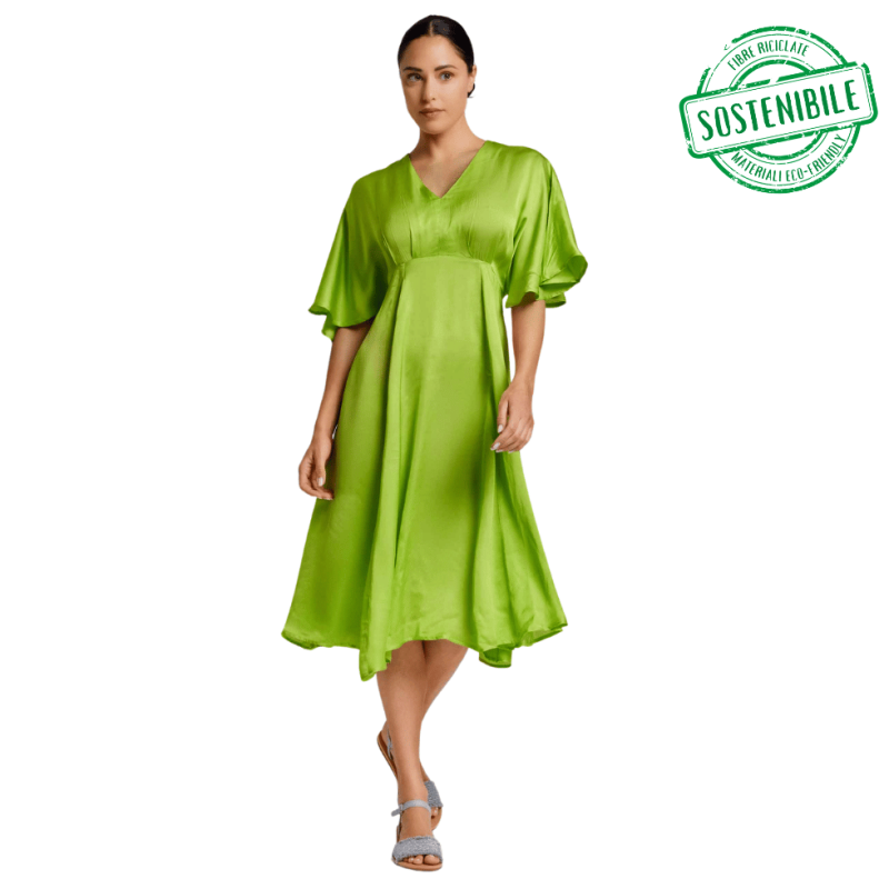 DA-24-055LIME- Abito in fibra ecologica Dea - Lime