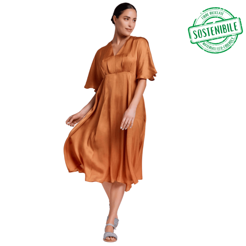 DA-24-055OCRA- Abito in fibra ecologica Dea - Ocra