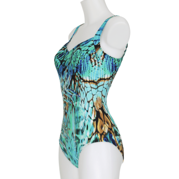 SF-72032-3023- Costume Intero modellante addominale - blu notte turchese