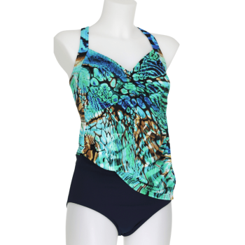 SF-78005-3023 - Tankini combinato senza ferretto - blu notte turchese